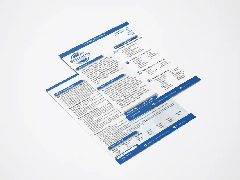 Sample 2 page of Capability Statement Design